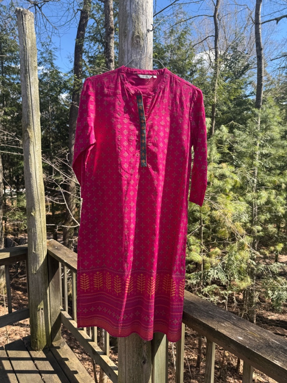 Women's Fuchsia Printed Tunic Top